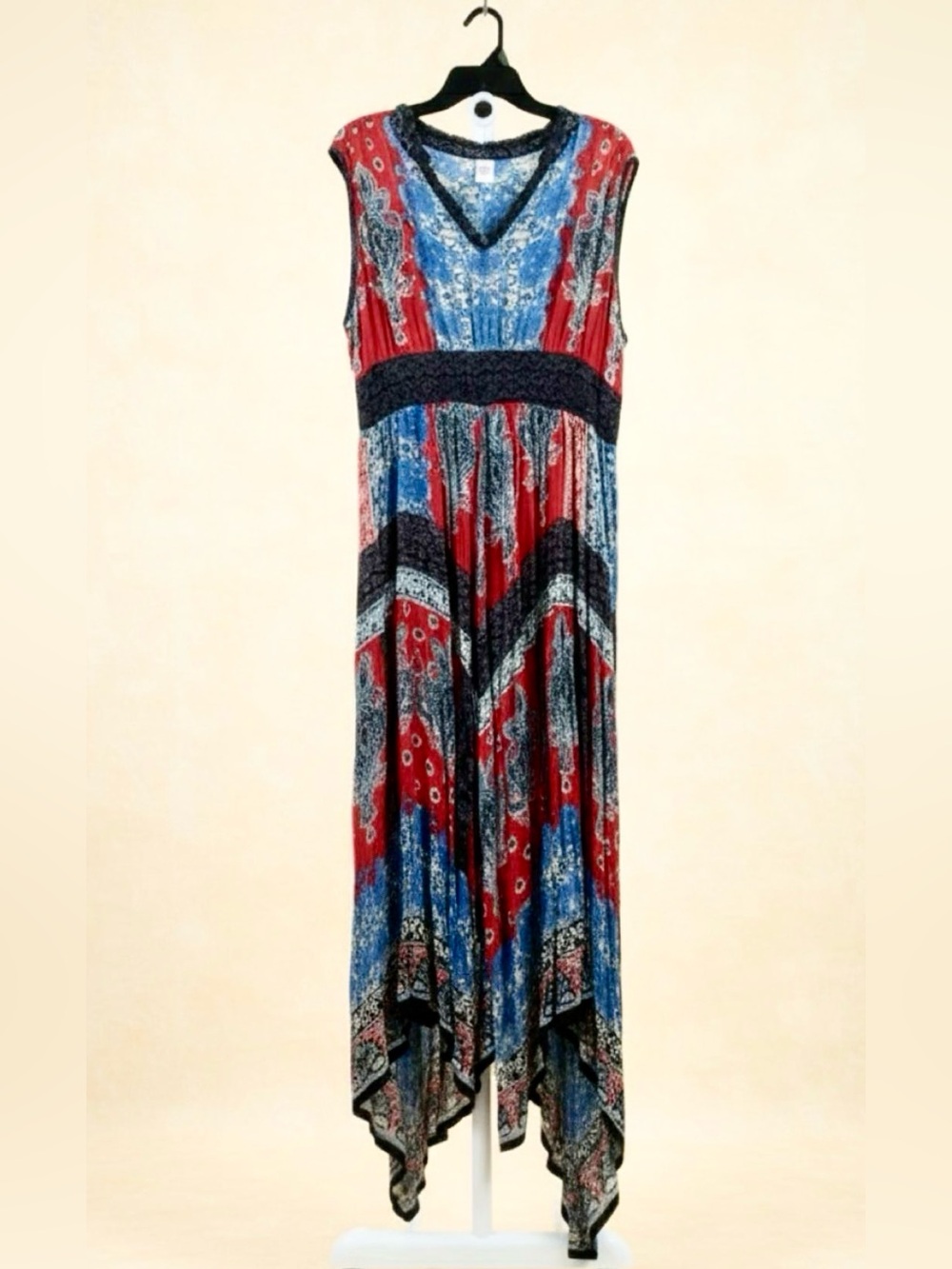 Bila Boho Sleeveless V-Neck Summer Maxi Dress Size XL - Picture 5 of 5